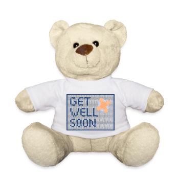 Get Well Soon blue - Teddy - Weiß - Vorne