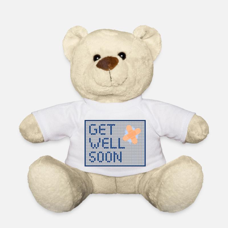 Get Well Soon bleu - Nounours - blanc