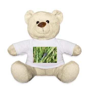 Libellen Poster Blaupfeil Geschenk - Teddy - Weiß - Vorne