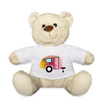 Caravane caravane Aquarelle Camping - Nounours - blanc - Devant