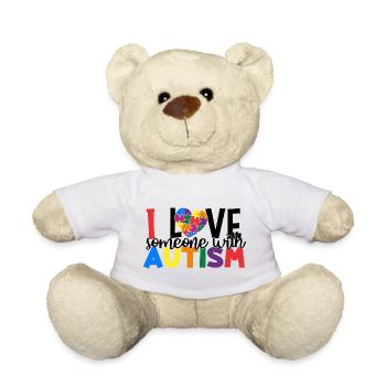 J'aime quelqu'un avec l'autisme - Nounours - blanc - Devant