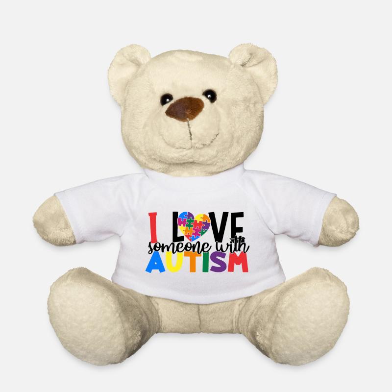 Ich liebe jemanden mit Autismus - Teddy - Weiß