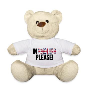 en anglais s'il vous plaît (noir) - Nounours - blanc - Devant