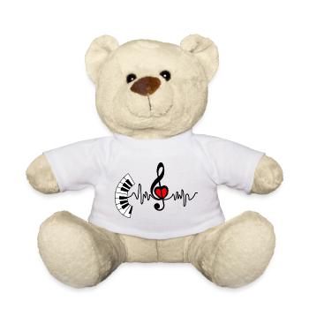 Piano Cardio Herzfrequenz und Herz in der Mitte - Teddy - Weiß - Vorne