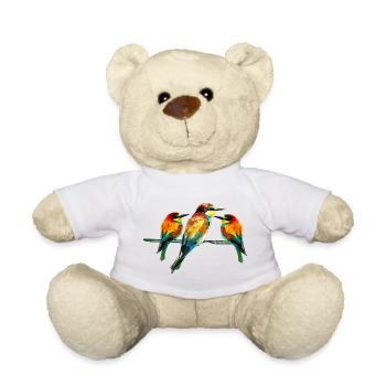 Geometric Kingfisher Trio - Teddy Bear - white - Front