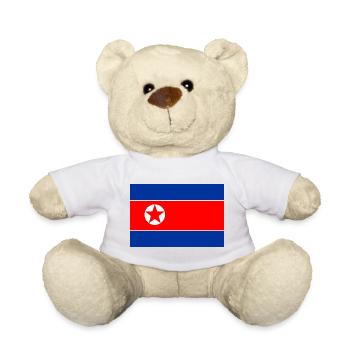 Drapeau du logo de la Corée du Nord Drapeau nord-coréen - Nounours - blanc - Devant