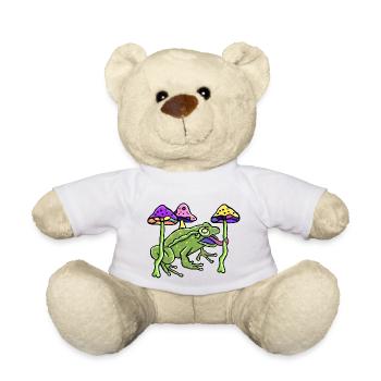 Psychoaktive Pilze mit Frosch - Teddy - Weiß - Vorne