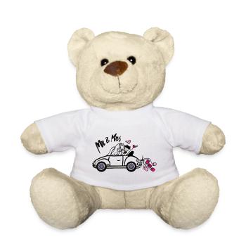 Warm wedding cart for couples - Teddy Bear - white - Front
