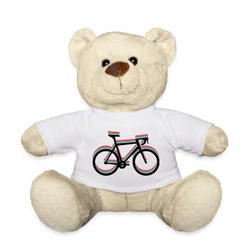 Rennrad in tricolor - rot, schwarz, blau (türkis) - Teddy - Weiß - Vorne