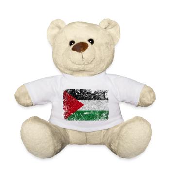 Palestinian Flag Grunge Texture - Teddy Bear - white - Front