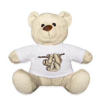 Sloth Mother Baby Sloth Love Shirt - Teddy Bear - white - Front