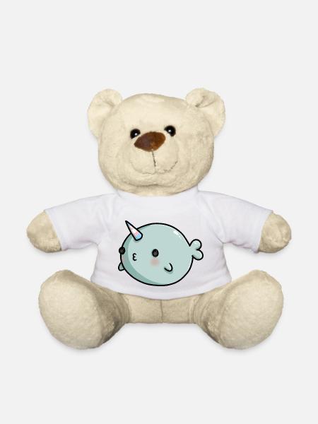 Doux Narwal Transgender Drapeau Drapeau LGBTQ - Nounours - blanc