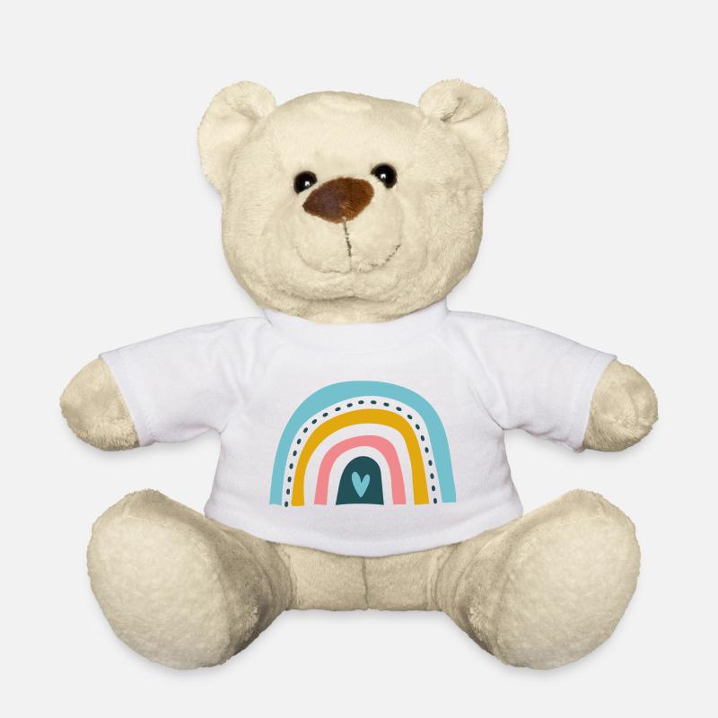 Arc-en-ciel avec cœur - Nounours - blanc