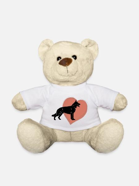 Chien de berger avec cœur - Nounours - blanc