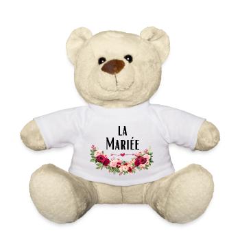 la Mariée evjf t-shirt assorti - Nounours - blanc - Devant