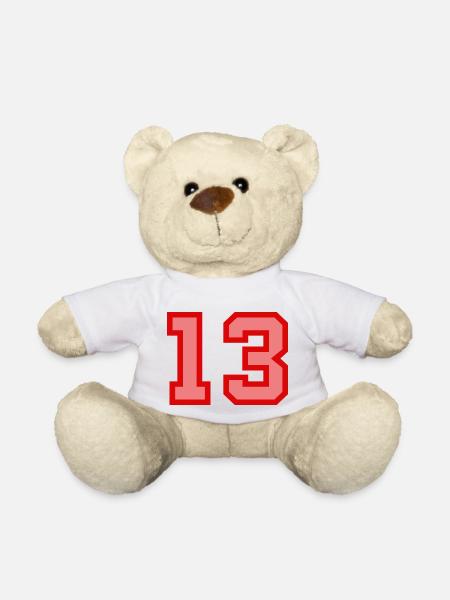 Cool Retro Retrostyle Jersey Number Back Number - Teddy Bear - white