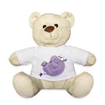 Maskotti Inge Nilpferd Yoga4 - Teddy - Weiß - Vorne