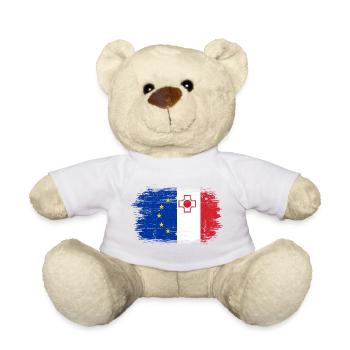 EU Japan Flag Fusion Cross - Teddy Bear - white - Front