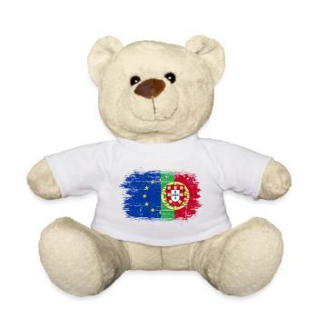 EU Portugal Unity Brush Flag - Teddy Bear - white - Front
