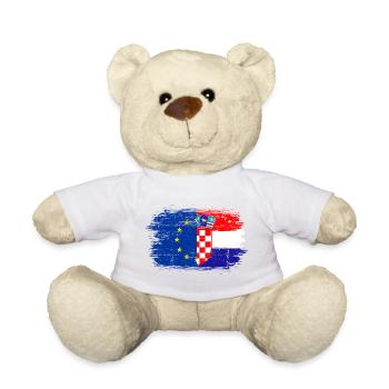 EU Kroatien Flagge Fusion - Teddy - Weiß - Vorne