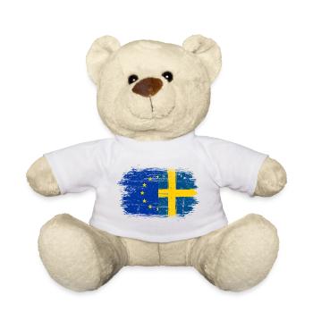 EU-Schweden Pinsel Flagge Fusion - Teddy - Weiß - Vorne