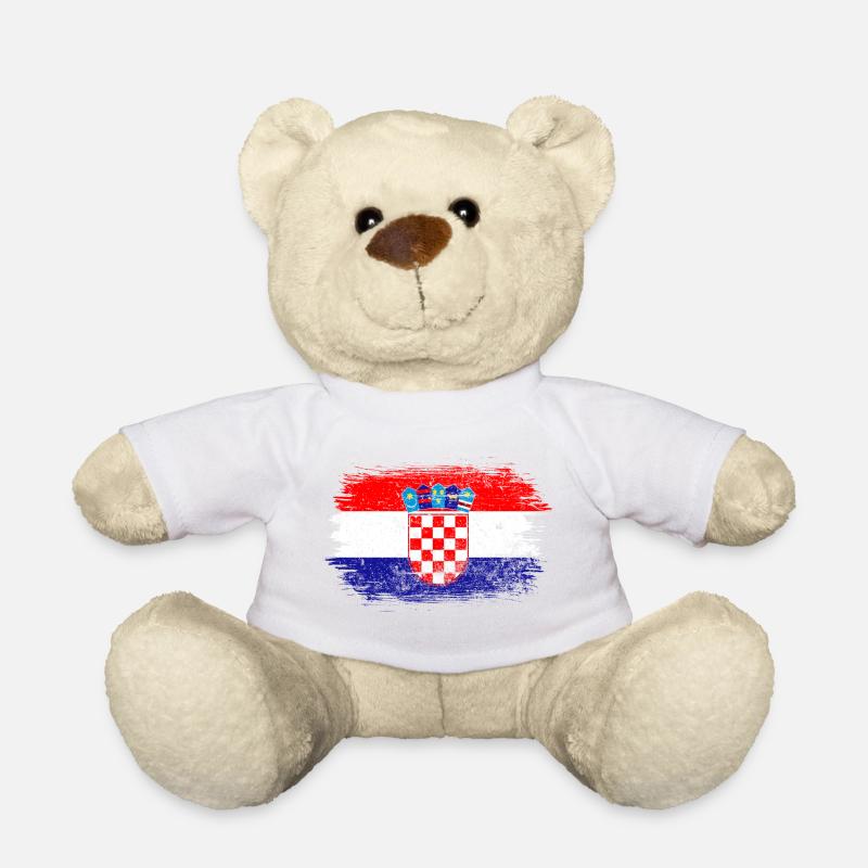 Kroatien-Wappen-Kartenmontage - Teddy - Weiß