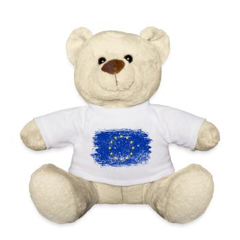Drapeau Cercle de l’UE en trait de pinceau - Nounours - blanc - Devant