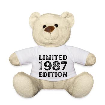 1987 LIMITED EDITION ANNIVERSAIRE METAL FER GRIS - Nounours - blanc - Devant