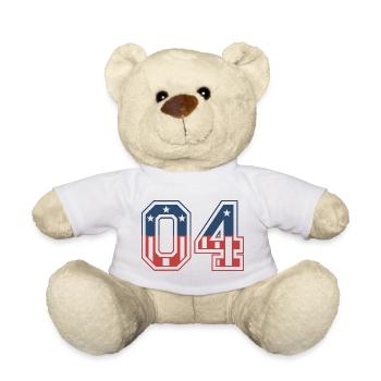 Number 04 USA - Teddy Bear - white - Front
