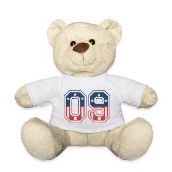 Number 09 USA - Teddy Bear - white - Front