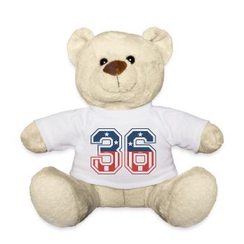 Number 36 USA - Teddy Bear - white - Front