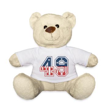 Number 49 USA - Teddy Bear - white - Front