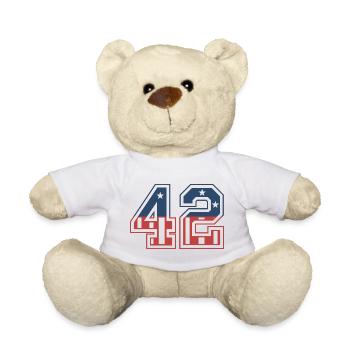 Number 42 USA - Teddy Bear - white - Front