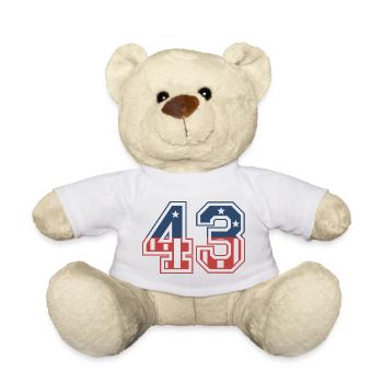 Number 43 USA - Teddy Bear - white - Front