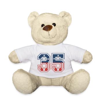 Number 35 USA - Teddy Bear - white - Front