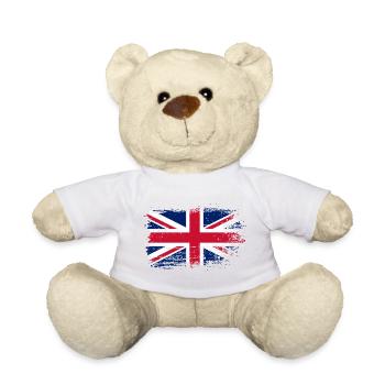 Distressed Union Jack Grunge - Teddy - Weiß - Vorne