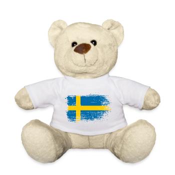 Bürste für die gestresste schwedische Flagge - Teddy - Weiß - Vorne