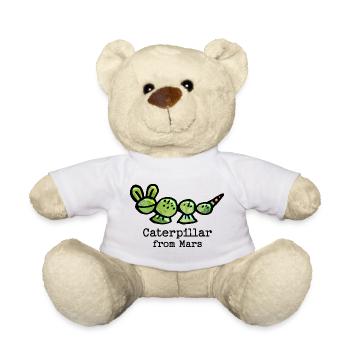Sweet caterpillar from Mars with funny saying - Teddy Bear - white - Front