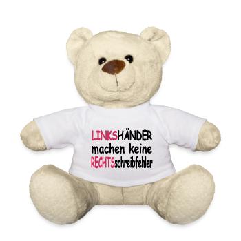LINKShänder machen keine RECHTSschreibfehler - Teddy - Weiß - Vorne