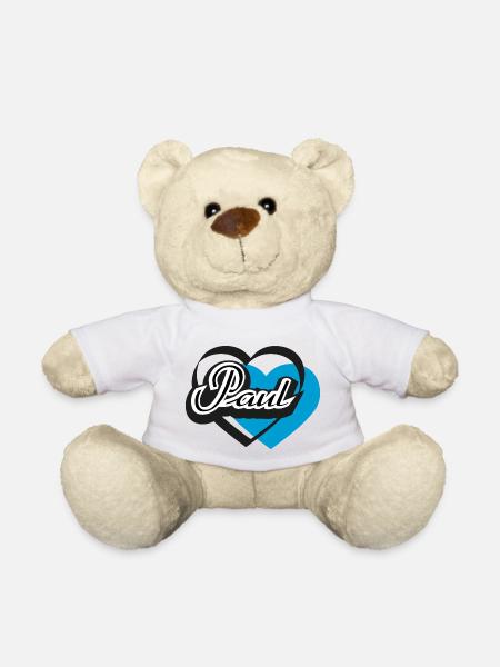 Name Paul Herz - Teddy - Weiß