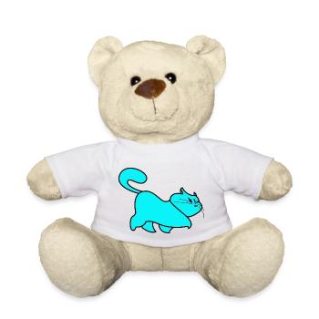 chat bleu - Nounours - blanc - Devant
