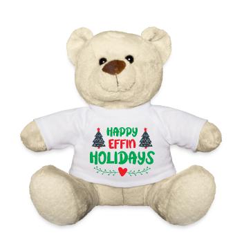 Happy effin Holidays - Weihnachtshumor - Teddy - Weiß - Vorne