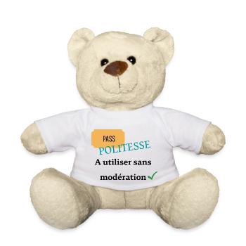 Pass politesse à utiliser sans modération - Nounours - blanc - Devant