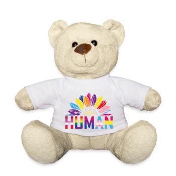 LGBTQ Nonbinary Colorful Rainbow Flag LGBTQ+ Pride - Teddy Bear - white - Front