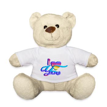 Ich Liebe Dich - Regenbogen - Teddy - Weiß - Vorne