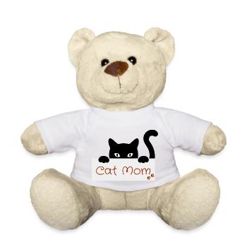 Cat Mom Lover - chat tenant sa famille - Nounours - blanc - Devant