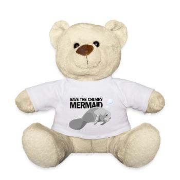 SAVE THE CHUBBY MERMAID AKA MANATEE - Teddy Bear - white - Front