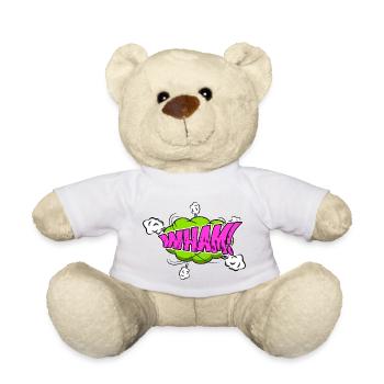 Wham! Style bande dessinée Bubble Graffiti Lettrage - Nounours - blanc - Devant