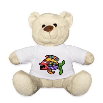 Culture des Incas, symbole du poisson - Nounours - blanc - Devant