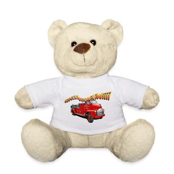 Lustiges Feuerwehrauto - Teddy - Weiß - Vorne